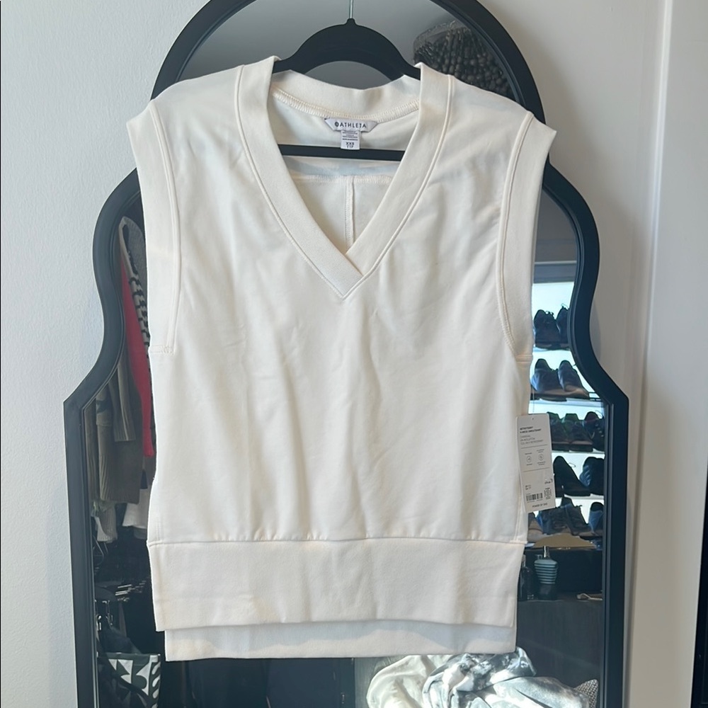 Athleta Cream Boxy Muscle Tee